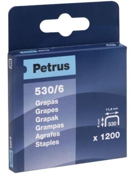 CAJA 1200 GRAPAS PETRUS Nº530 6 COBREADA